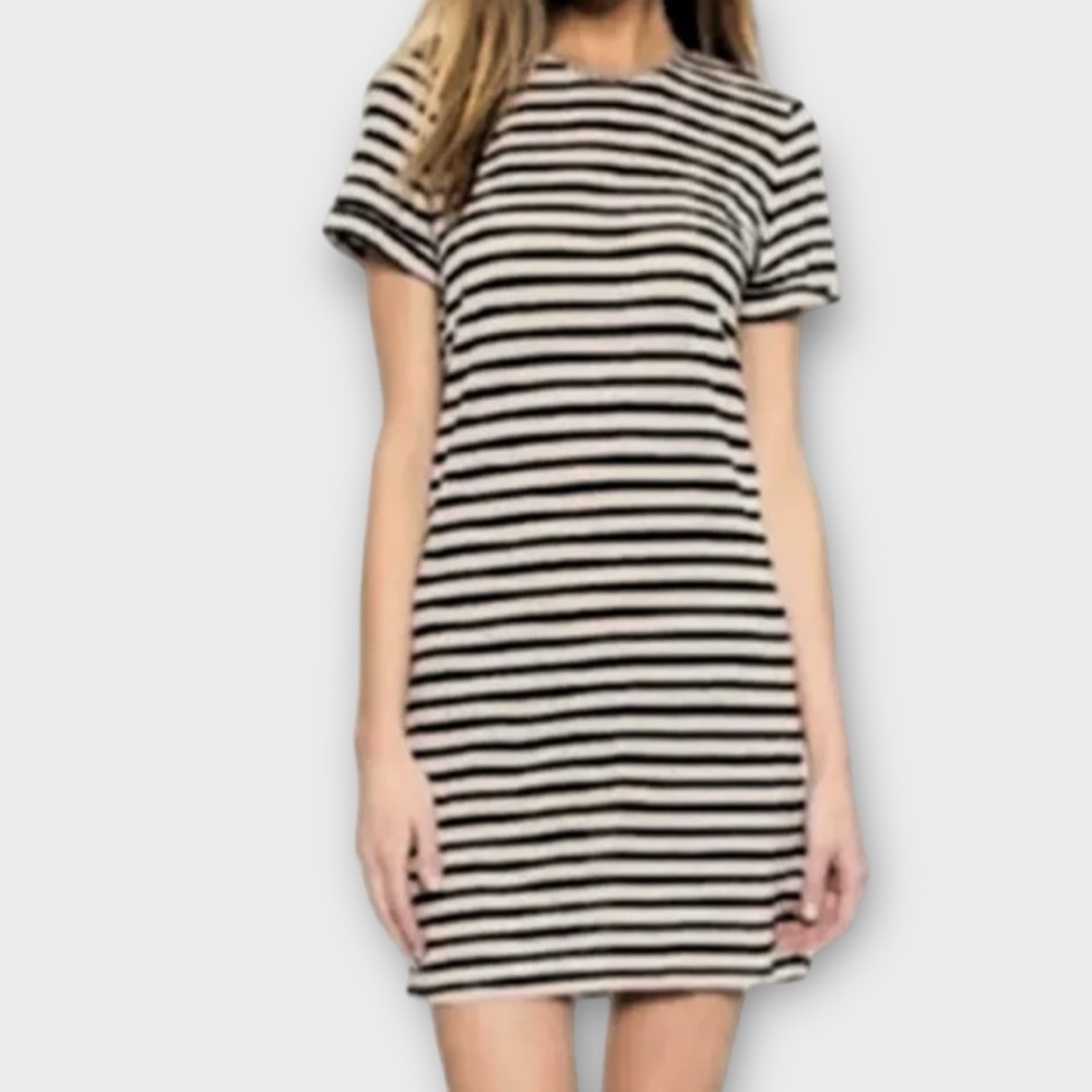 Alice + Olivia AIR Women’s Dress Small Linen Blend Graphic Stripes Feminine